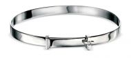 Silver Christening Bangle with Cross